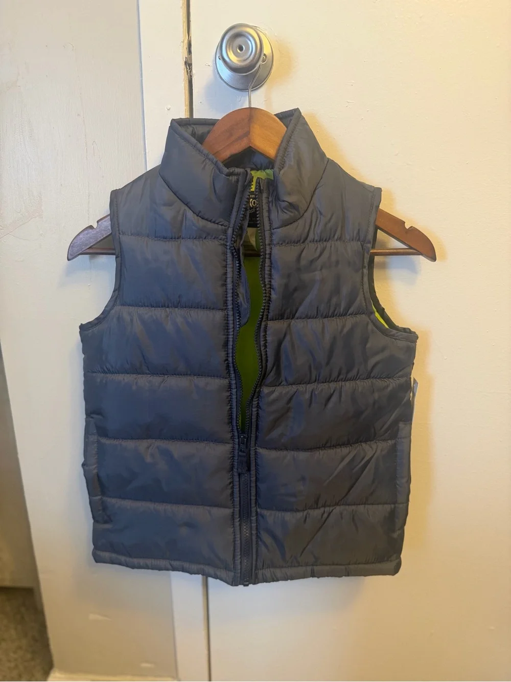 OshKosh B'gosh Charcoal Vest with Lime Lining